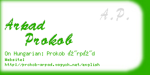 arpad prokob business card